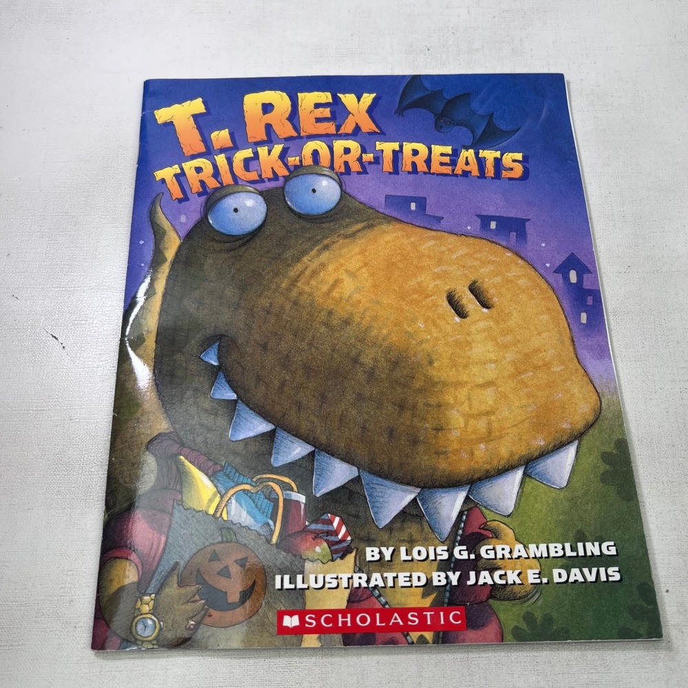 Scholastic T. Rex Trick-or-Treats Book and Cassette Tape Set Lois G Grambling - Picture 4 of 5